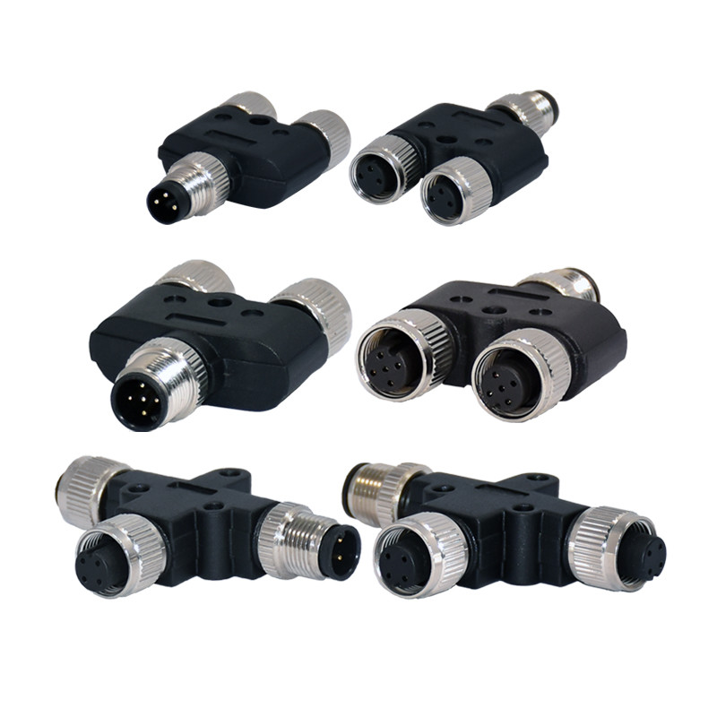 M12 Waterproof Connector Circular M12 A Coding female T Type 4pins IP68