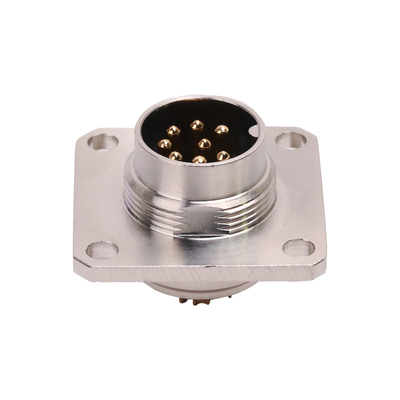 Square M16 Circular Connector Metal Screw Locking Waterproof Socket Plug