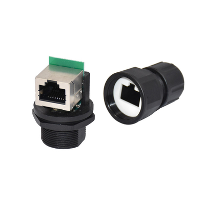 Straight / Right Angle IP67 RJ45 Connector CAT5E CAT6A Two Standard