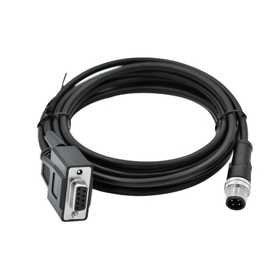 IP68 M12 4 Pin Male To DSUB 9 Pin Female Waterproof Cable Connector With PVC PUR Cable