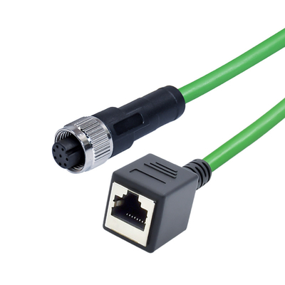 Male Female Waterproof Flexible Cable Connector IP68 M12 A D X Code 4pin 8pin To Rj45 Plug
