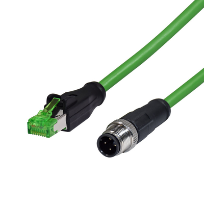 Custom M12 A B D X Code 3 - 17 Pin To Rj45 Waterproof Sensor Connector 2m Cable