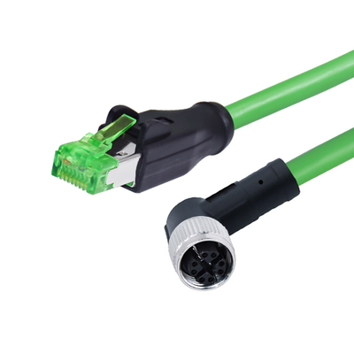 Custom M12 A B D X Code 3 - 17 Pin To Rj45 Waterproof Sensor Connector 2m Cable