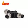 Rigoal 3p 4p 5p M12 Waterproof T Connector IP67 IP68 3 Way T Cable Connector