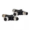 Rigoal 3p 4p 5p M12 Waterproof T Connector IP67 IP68 3 Way T Cable Connector