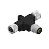 Rigoal 3p 4p 5p M12 Waterproof T Connector IP67 IP68 3 Way T Cable Connector