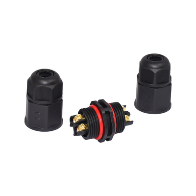 High Current Waterproof LED Connector L20 2 3 4 Pin T Type Straight Screw Fielded Assembly