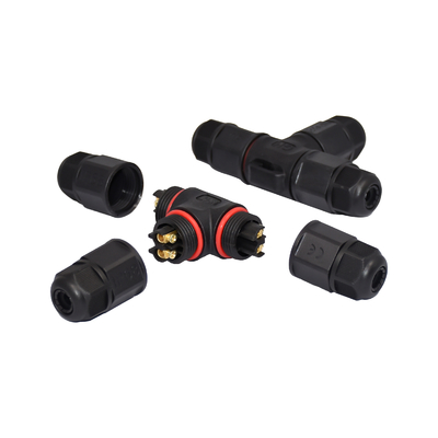 High Current Waterproof LED Connector L20 2 3 4 Pin T Type Straight Screw Fielded Assembly