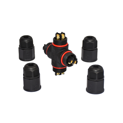 High Current Waterproof LED Connector L20 2 3 4 Pin T Type Straight Screw Fielded Assembly