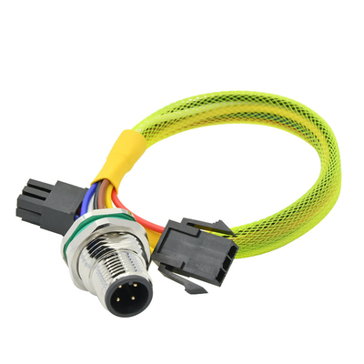 CuZn TPU M12 Panel Mount Connector IP68 M12 Series Connector With Wire Terminal Fasten