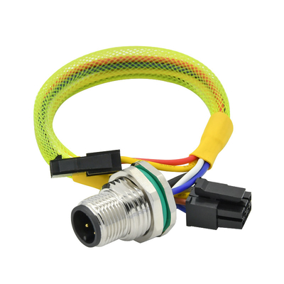 CuZn TPU M12 Panel Mount Connector IP68 M12 Series Connector With Wire Terminal Fasten