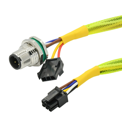 CuZn TPU M12 Panel Mount Connector IP68 M12 Series Connector With Wire Terminal Fasten