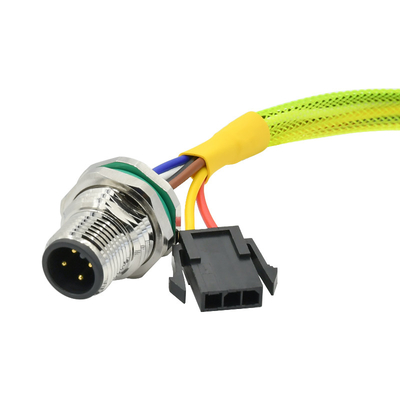 CuZn TPU M12 Panel Mount Connector IP68 M12 Series Connector With Wire Terminal Fasten