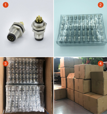 5 Pins Male Female M12 A Code Connector Waterproof Panel Mount M12 Connector