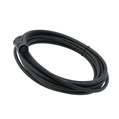 3 - 8 Pin M12 Waterproof Connector Female Overmolded Plastic Black Cable Connector