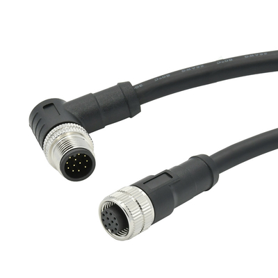 M12 Plugs 3 - 17 Pins Cores Male Female Outside M12 Pur Sensor Cable Connectors