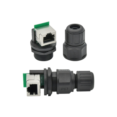 Male Female Waterproof Rj45 Connector Straight / Elbow Panel Mount / Assembly With Shell