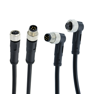 M12 3 - 17pin Waterproof Outdoor Connectors Flexible Customizable Overmolded Cable