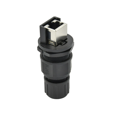 Male Female Waterproof Rj45 Connector Straight / Elbow Panel Mount / Assembly With Shell