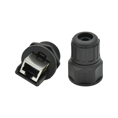 Male Female Waterproof Rj45 Connector Straight / Elbow Panel Mount / Assembly With Shell
