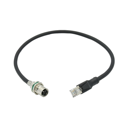 Shielded Network Waterproof Ethernet Cable Connector M12 To Rj45 Connector