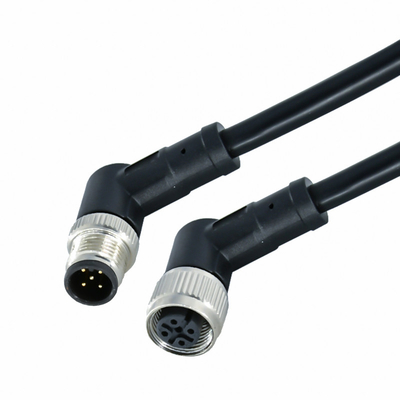 A Code M12 Connector Waterproof Straight / Elbow Overmolded Cable Connectors