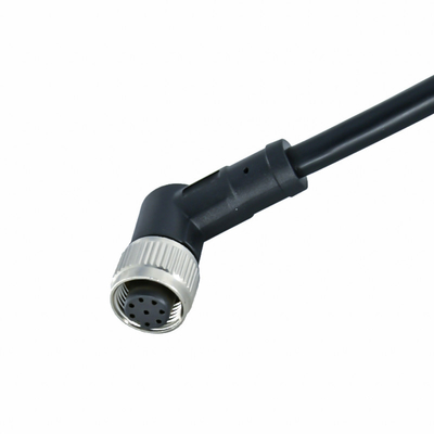 M12 8 Pin Waterproof Wire Connector With Overmolded Sensor Power Cable