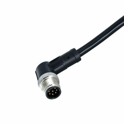 M12 8 Pin Waterproof Wire Connector With Overmolded Sensor Power Cable