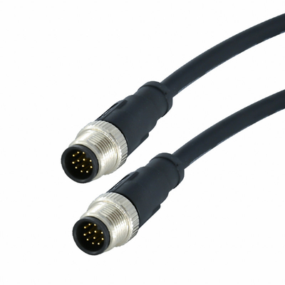 Solder Locking M12 Waterproof Connector Male Female 3 - 17 Core PUR TPU PVC