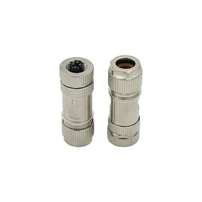 Industrial M12 X Code Connector Metal Cable Plug And Socket Lan 8 Pin