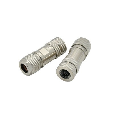 Industrial M12 X Code Connector Metal Cable Plug And Socket Lan 8 Pin