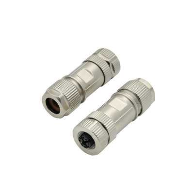 Industrial M12 X Code Connector Metal Cable Plug And Socket Lan 8 Pin