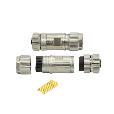 Industrial M12 X Code Connector Metal Cable Plug And Socket Lan 8 Pin