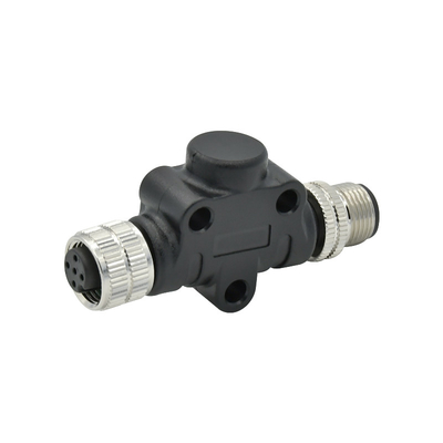 IP68 T Type M12 Waterproof Connector Combined A Code 5Pin Male To Female