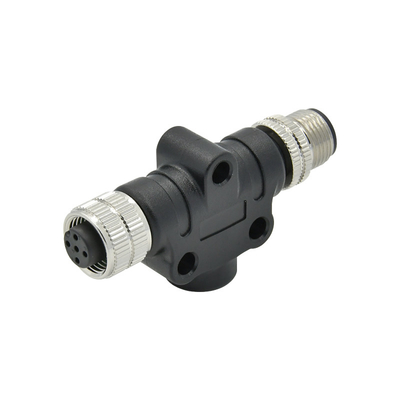 IP68 T Type M12 Waterproof Connector Combined A Code 5Pin Male To Female
