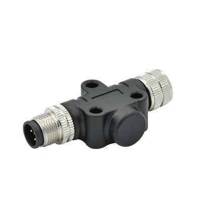 IP68 T Type M12 Waterproof Connector Combined A Code 5Pin Male To Female