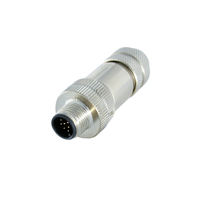 Assembly Metal M12 Waterproof Connectors 12pin Male And Female Wireable