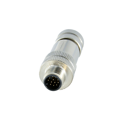 Assembly Metal M12 Waterproof Connectors 12pin Male And Female Wireable