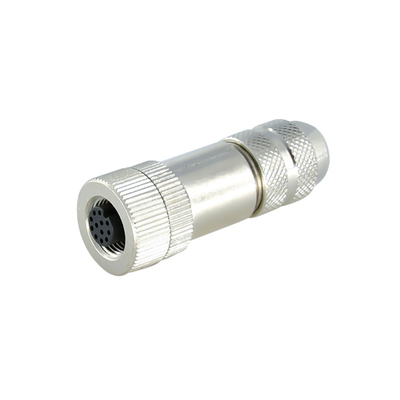 Assembly Metal M12 Waterproof Connectors 12pin Male And Female Wireable