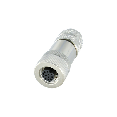 Assembly Metal M12 Waterproof Connectors 12pin Male And Female Wireable