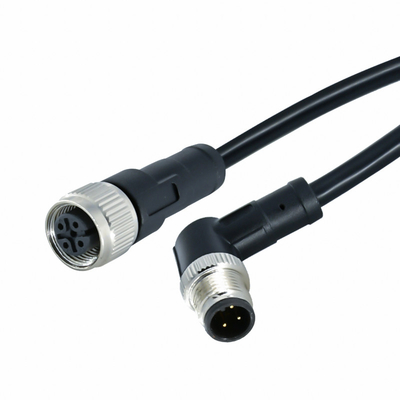 A Coding 3 Pin M12 Waterproof Connector Male Female Straight Angle Elbow Ip68 Sensor Cable Wire