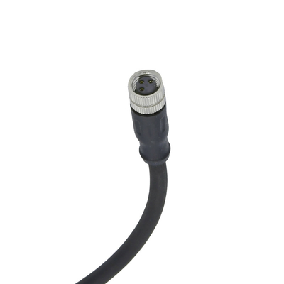 Electrical M8 3 Pin A Code Waterproof Connector Male Female Straight Angle Elbow Pvc Pur Power Cable