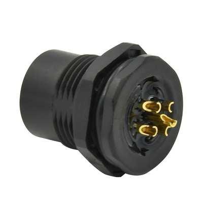 Screw Panel Mounting Metal Plastic M12 4 5 Contacts Waterproof Sensor M12 Receptacles Connectors