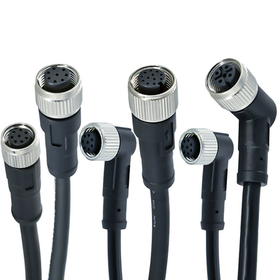 Circular M12 To M8 3-12 Contacts A-X Coded Sensor Outdoor Ip68 Cable Connector M12 M8 Auto Wire