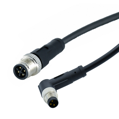 IP68 3-17 Poles Male Female Straight Angle Plugs M12 To M8 Sensor Waterproof Cable Connector