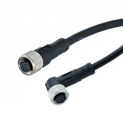 M12 To M8 3-17 Pins Male Female 2 Plugs Waterproof Ip68 M8 With M12 Cable Connectors Wires