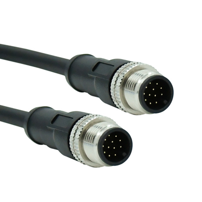 Elbow / Straight M12 4 Pin Waterproof Cable Connector Male/Female
