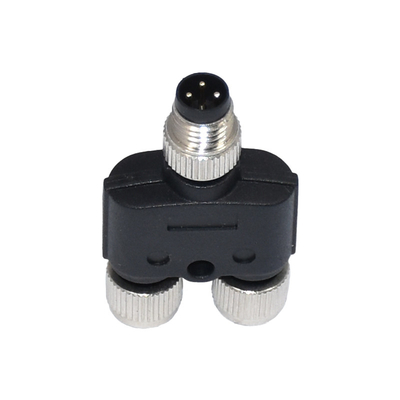 Male / Female M8 8 Pin Connector PA66 Insert Nickel Plated Shell