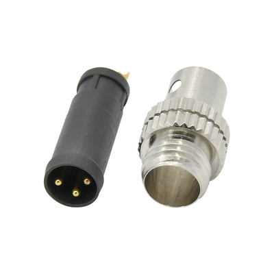 Nickel Plated M8 6Pin Connector Copper Material IP67 Waterproof