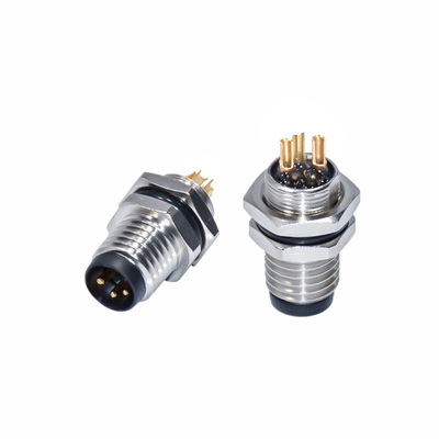 Copper / Plastic 2 - 19 Pin M8 Waterproof Connector For Harsh Industrial